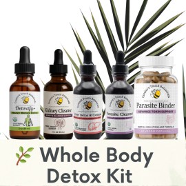 Kit de desintoxicación para todo el cuerpo - Limpieza de parásitos, hígado, riñones y metales pesados - 4 x 2 oz