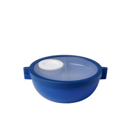 Mepal - Vita Bento Lunch Bowl - Lunch Box with Compartments - Extra Compartment with Lid, Dressing Lid & Tray - Bento Box - Salad Box To-Go - Vivid Blue