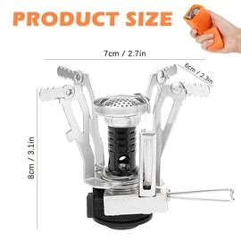 UPIQNG Mini Gas Stove Outdoor Gas Stove Portable Lightweight Cooking Stove Piezo Ignition Gas Stove with Case,Small Backpack Stove for Camping Hiking Travel (Black)