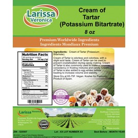 Cream of Tartar (Potassium Bitartrate) (8 oz, ZIN: 525507)