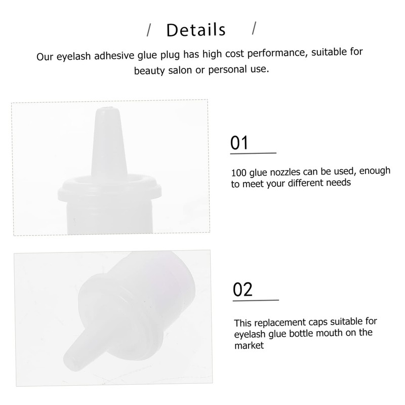 MERRYHAPY Eyelash Glue Bottle Tips 100pcs Glue Replacement for False