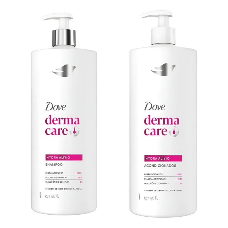 Pack Shampoo Y Acondicionador Dove Hydra Alivio 1l Cada Uno