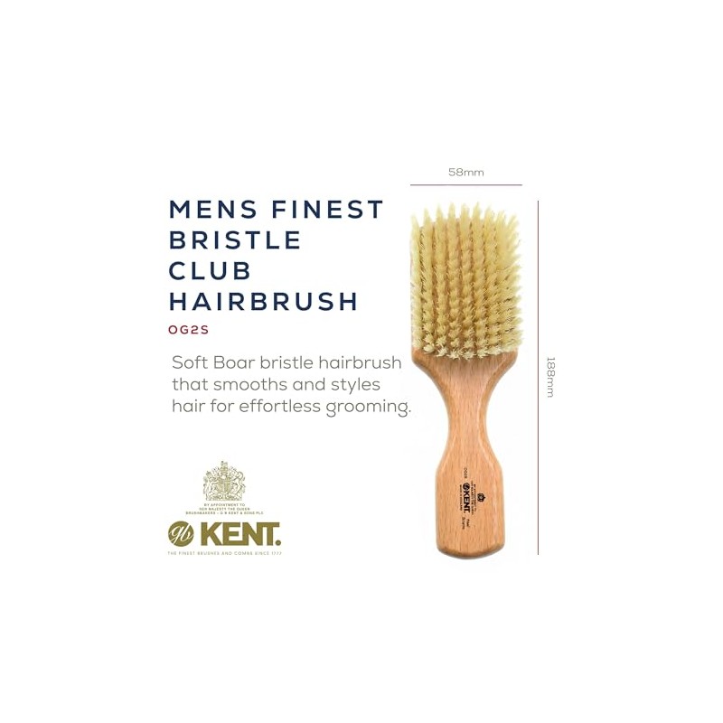 Kent OG2S - Cepillo facial de cerdas suaves de madera