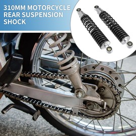 A ABSOPRO Motorcycle Rear Suspension Shock Durable Adjusting 310mm for 50cc 70cc 90cc 125c Most Motorcycles ATV Mopeds Dirt Bikes Race Bike Metal Black 1 Pair