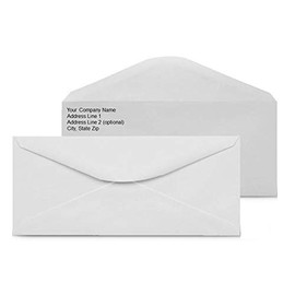 Custom Printed #10 Regular Envelope - Bright White Wove #10 Smooth Finish Professionally Printed (500)