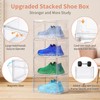 12 Pack Clear Shoe Boxes Stackable,Large Shoe Storage Organizer with