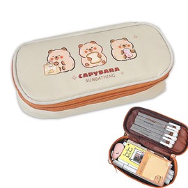 XURJUMI 1 x Pencil Case, Cute Girls Boys School Supplies Pencil Case Large Pencil Case Fabric Pencil Case Kawaii Pencil Case Stitch Pencil Case, yellow, Casual