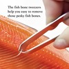 LVYKING 2 Pcs Fish Bone Tweezers, Stainless Steel Flat and