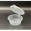 100 x 60ml Hinged Lid Food Grade Plastic Round Containers