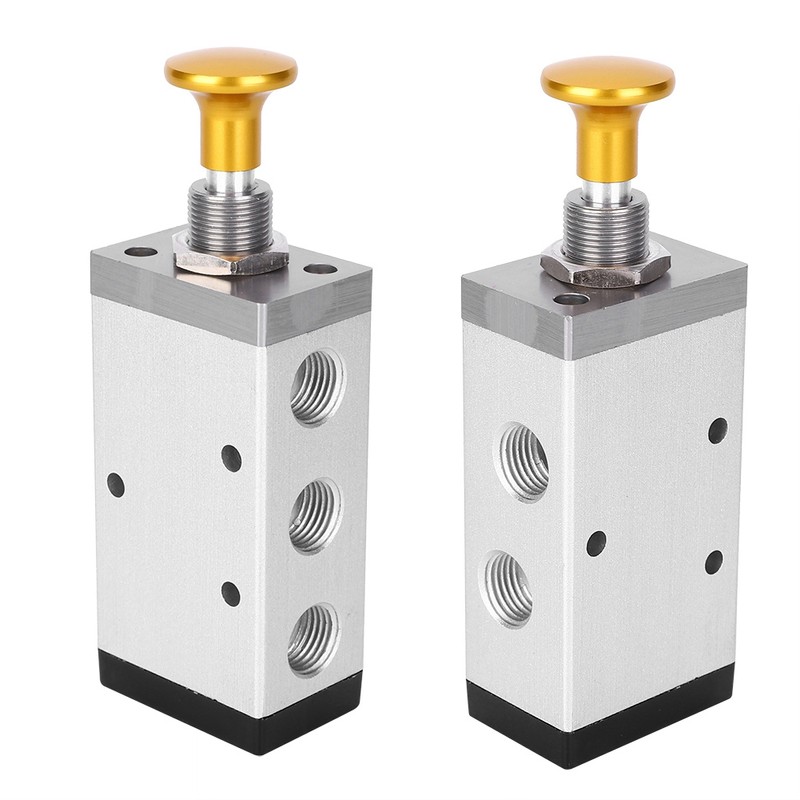 Hand Valve Two Position Five Way Button Valve Aluminum Alloy