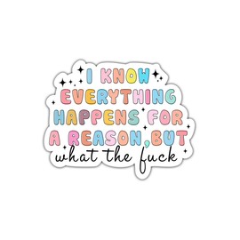(3Pcs) I Know Everything Happens for A Reason But WTF Sticker - Mental Health Sticker - Positivity Sticker - Self Love Sticker - Stickers 3X3 - Sticker Wall - Laptop - Cell - Tumbler