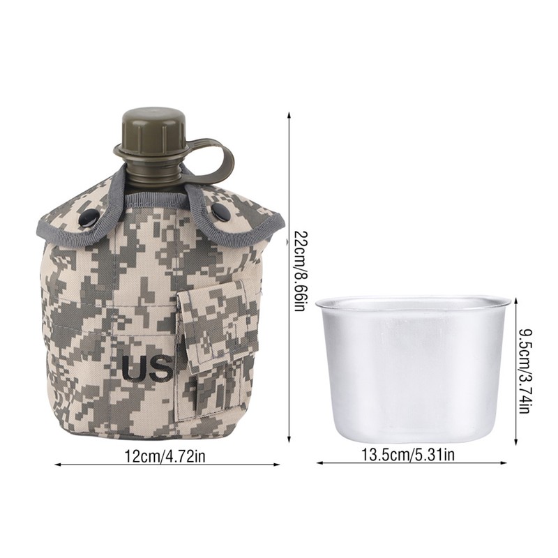 Outdoor Camouflage Bag Army Green Kettle Water Bottle with Aluminum