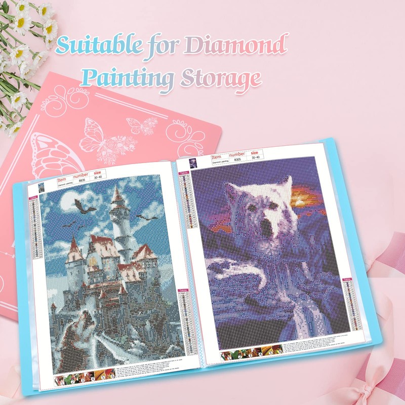 ZYNERY 2 Pack A3 Diamond Painting Storage Book, 60 Pages