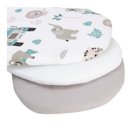 Medi Partners Set of 3 Fitted Sheets Pram 86 x 40 cm 100% Cotton Mattress Protector Baby