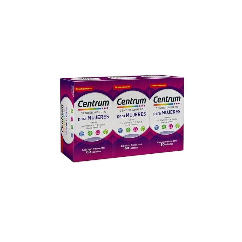 Centrum Gender Adulto Mujer Multivitaminico, Con Magnesio, Vitamina C y