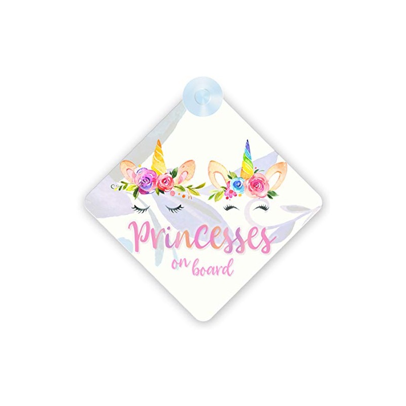 Children on Board Car Sign - Unicorn Princesses 002 Design