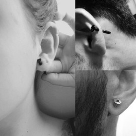 Cottvott Punk Cross Screw Earrings Studs Tragus Ear Jewelry for Mens 6 pair a Set (Mix 6 pairs(pink +dark blue+rainbow+steel+gold+black))