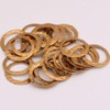 NUOBESTY 50pcs Embossed Brass Hoops Round Copper Rings Metal Linking