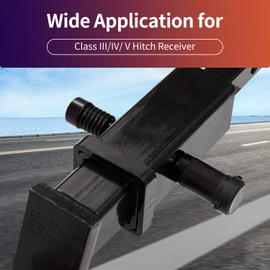 METOWARE Trailer Hitch Receiver Lock Pin, 5/8" Dia, 4” Long Pin with 3/4" Dia Adaptor, 16 Rubber O-Rings, Black Pin Hitch Receiver Lock for Class III IV Hitches, Trailer, Truck, Car, Boat