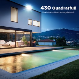 Viuisie 40 W LED Outdoor Spotlight, 4000 LM, 6500 K, IP66 Waterproof, Cool White Floodlight, Super Bright Spotlight, Ideal for Courtyards, Garden, Construction Sites and Parking Lots (40W1P)