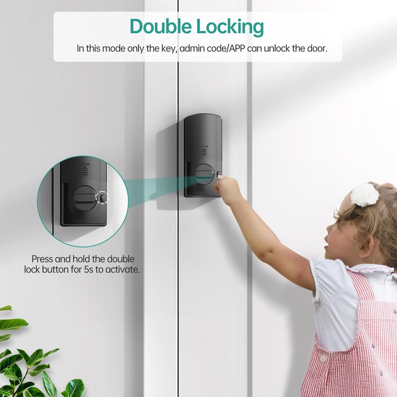 Hornbill Smart Front Door Lock: Silver Fingerprint Electronic Digital Bluetooth