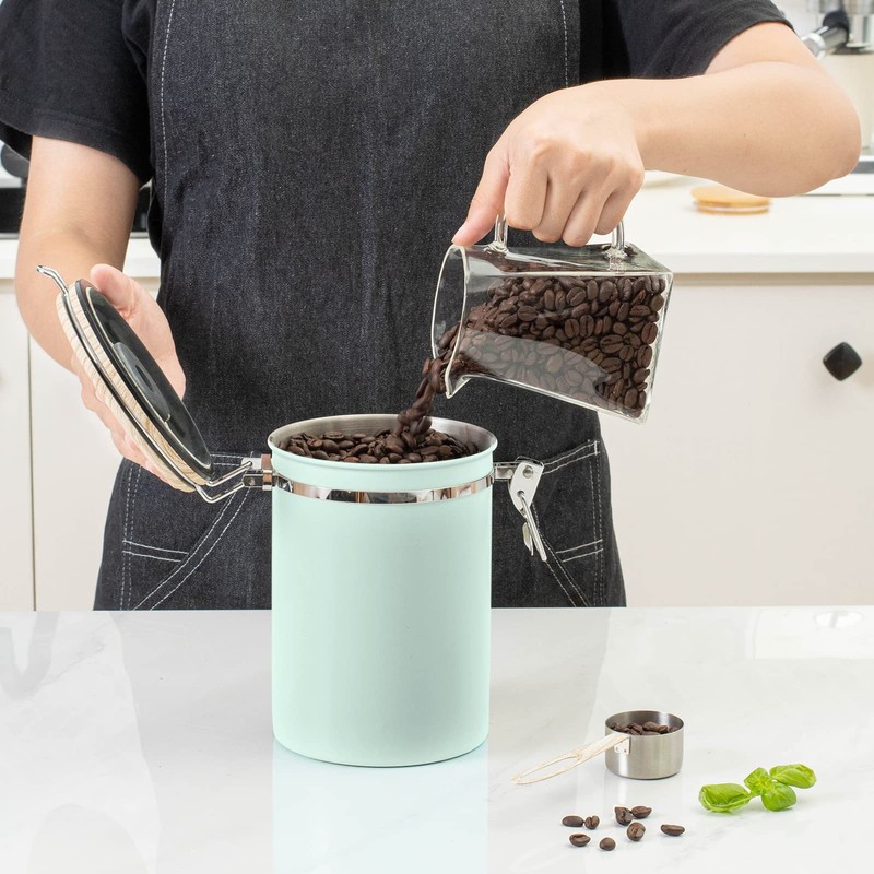 TEDSWAIT Coffee Canisters Airtight Coffee Bean Storage Container Kitchen Stainless