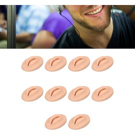 10 Labios de Práctica, Modelo de Boca Abierta de Silicona Modelo de Labios 3D, Piel de Práctica de Microblading para Práctica de Sutura, Exhibición (Color de piel oscuro)