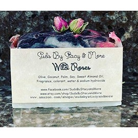 Suds By Stacy and More Wild Rose Homemade Soap Bar (Two 4 oz bars)
