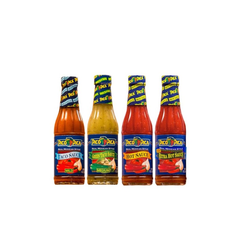 Pico Pica Hot Sauce Variety 4-Pack - 7oz Bottles -