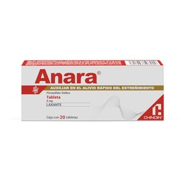 Anara Alivio del ESTREIMIENTO 20 TABLETAS, Efectividad sin alterar la FLORA INTESTINAL (microbiota).                                                  