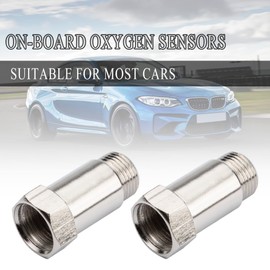Konuooer Lambda Sensor Adapter Car Lambda Sensor Spacer for M18 x 1.5 mm O2 Spacer Universal Lambda Sensor Spacer Exhaust System Silver (Pack of 2)