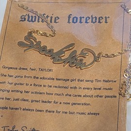 Unbranded Taylor Swift Eras Tour “Speak Now” Swiftie Friendship Necklace Silver Tone New