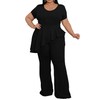 CXXQ Plus Size 2 Piece Outfits for Women Peplum Tops