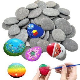 NHQZ 30 Stücke gemalter Kieselsteine, flache Steine, Strand Kieselsteine, everwendet für Malerei, Kunst, Handwerk, Gartendekoration