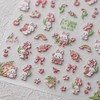 Spring Flower Nail Art Stickers 5D Embossed Bunny Flowers Nail