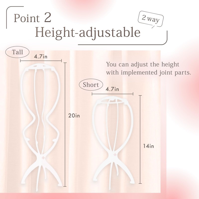 LINEASTORIA Wig Stand - Compact and easy to carry -