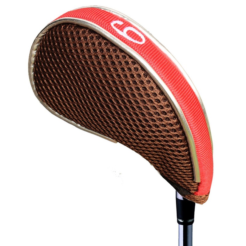 Andux Mesh Golf Iron Head Covers with Zipper Closure Left