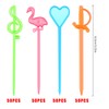 Hysagtek 200 Pcs Plastic Fruit Cocktail Appetizer Drinks Skewers Flamingo/Heart/Music