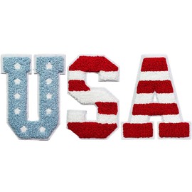 Parches para planchar con números de letra para coser en el alfabeto, parches para ropa, accesorios de decoración, suministros patrióticos oscuros, Estados Unidos, estilo 3