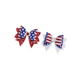Independence Day Hair Clips Bow American Flag Bowknot 4th of July Hair Bow Pin JHN73 (2 Pcs-A1)