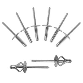 Tri-Fold Exploding Large Head Aluminum Pop Blind Rivets 3/16'' * 4/5'' Long Grip Solid Rivets Used For Industries Automobiles Kayak Sailboat & Furniture 100 Pieces Silver