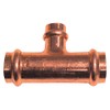 Cornat Press T-piece, copper with reduced outlet, 3 sockets, A