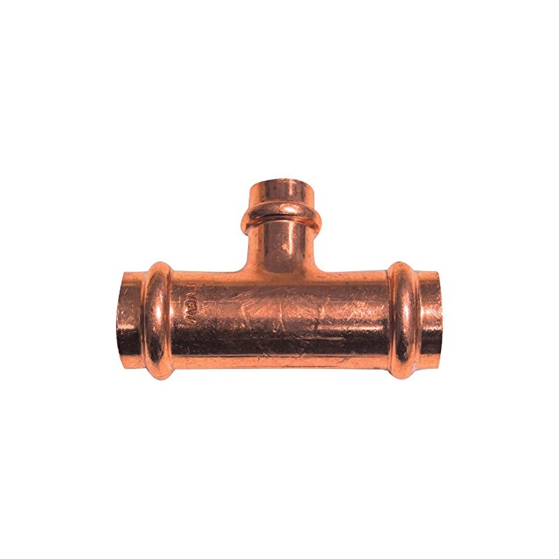 Cornat Press T-piece, copper with reduced outlet, 3 sockets, A