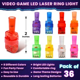 KatchOn, Video Game Party Favors-LED Finger Lights - Pack of 36 | Finger Lights for Kids Bulk | Goodie Bags Stuffers for Kids, Boys, Girls | Party Favors for kids 8-12, Video Game Birthday Decorations