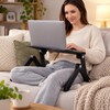 Folding Aluminum Laptop Table with Dual Cooling Fans, Adjustable Notebook