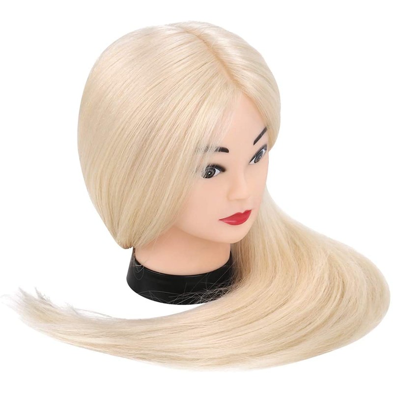 Mannequin Head with 80% Real Hair, TopDirect 24" Blonde Hair