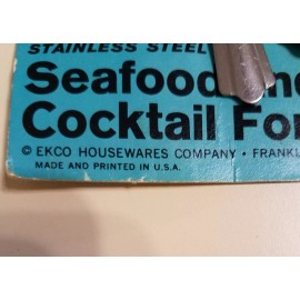 Ekco VINTAGE EKCO STAINLESS STEEL EKS7 CHEVRON SEAFOOD COCKTAIL FORKS NEW NOS USA