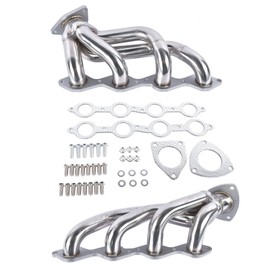 GELUOXI 2Pcs Shorty Manifold Left and Right Stainless Steel Replacement for Chevy Tahoe GMC Sierra Yukon XL Yukon 1999-2006 4.8L 5.3L