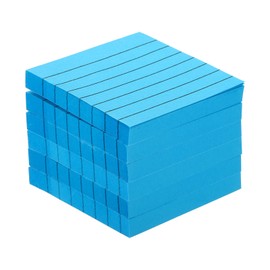 PATIKIL 3 x 3 Inch Lined Sticky Notes, 6 Pack Fluorescent Self-Stick Note Pads 100 Sheets/Pad Colorful Memo Post for Home Office Business, Blue