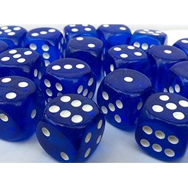 10 x LARGE 19MM BLUE DICE / CRAPS
